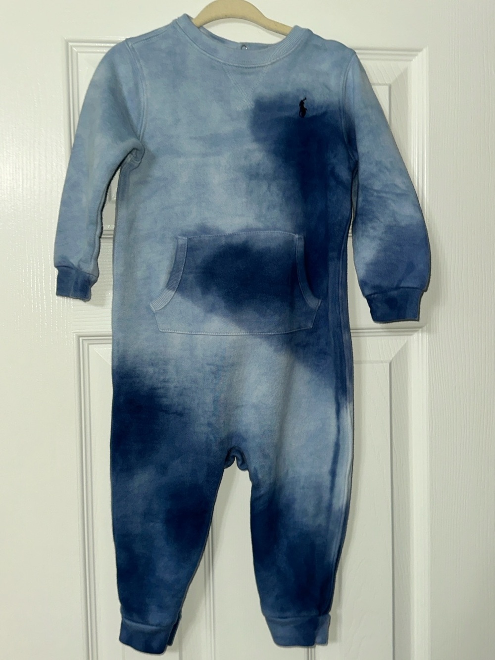 Polo Ralph Lauren Blue Tie-Dye Fleece Lined Coverall